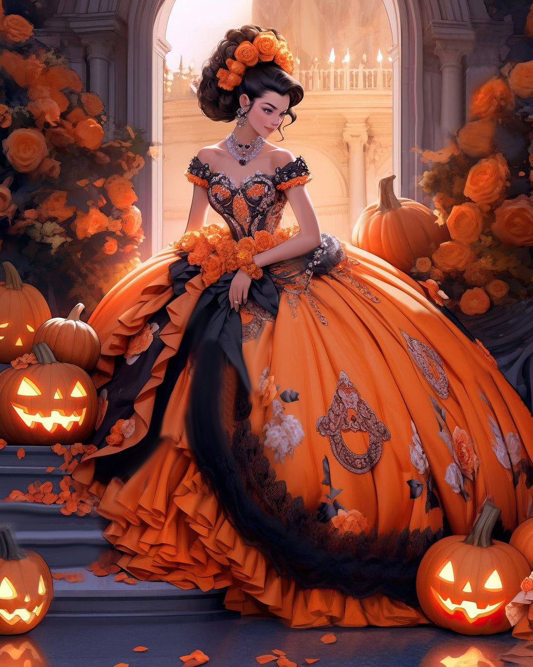 AB Diamond Painting - Full Round - Halloween Disney Princess (40*50CM)