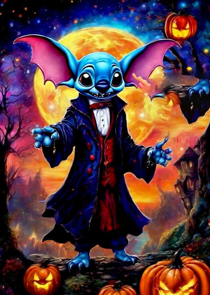 AB Diamond Painting - Full Round - Halloween Disney Fairy Stitch (40*60CM)