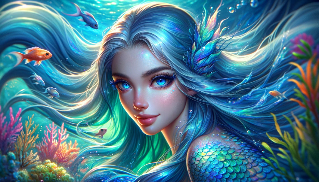 AB Diamond Painting - Full Round - Fantasy mermaid elf girl (80*40CM)