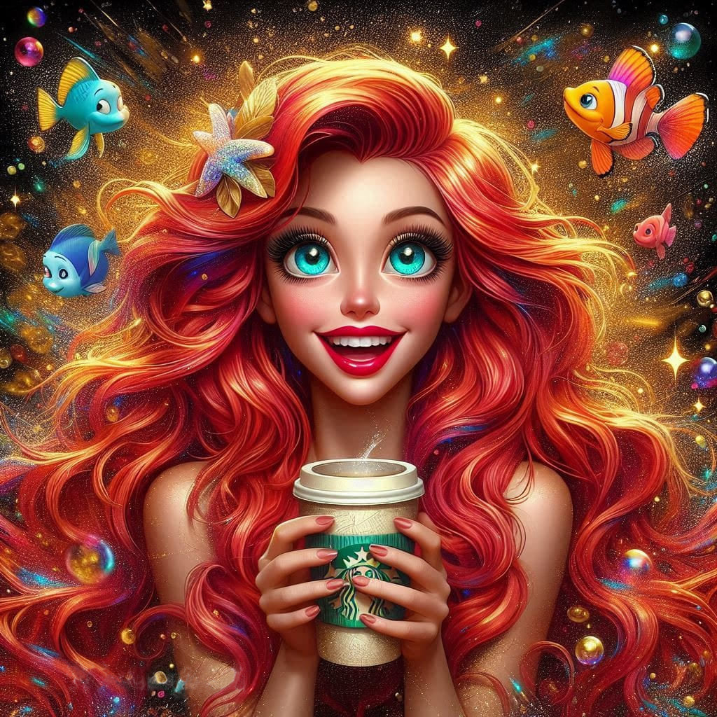 AB Diamond Painting - Full Round - Coffee Mermaid (40*40CM)