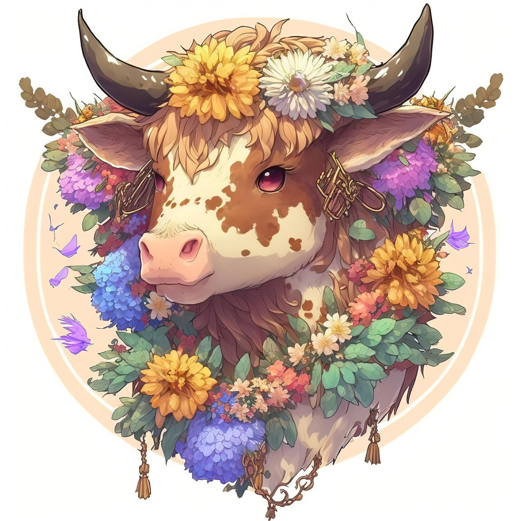 AB Diamond Painting - Full Round - Animal Cow (40*40cm)