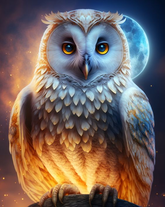 AB Diamond Painting - Full Round - Ice Fire Owl (40*50CM)