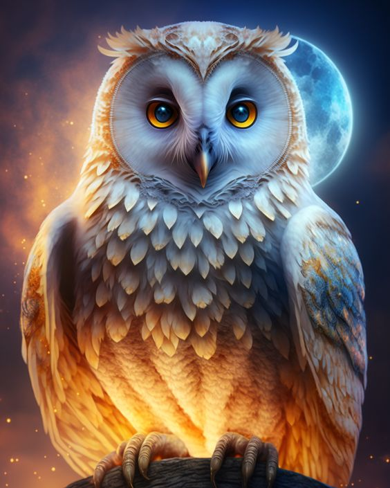 AB Diamond Painting - Full Round - Ice Fire Owl (40*50CM)