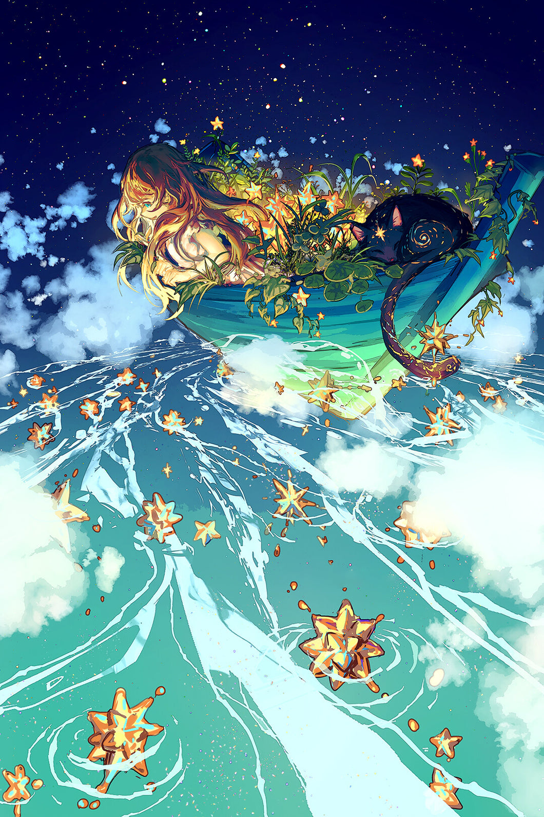 AB Diamond Painting - Full Round - Anime fantasy star river (40*50CM)