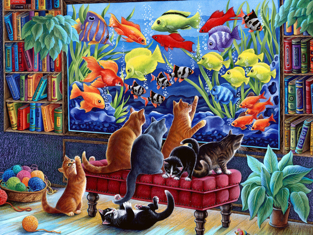 AB Diamond Painting - Full Round - Cat and Fish (40*55cm)