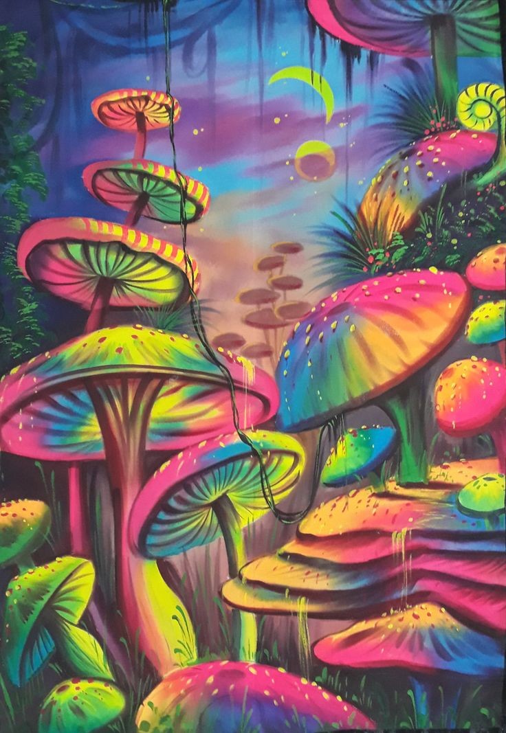 AB Diamond Painting - Full Round - Colorful Mushrooms (40*57cm)