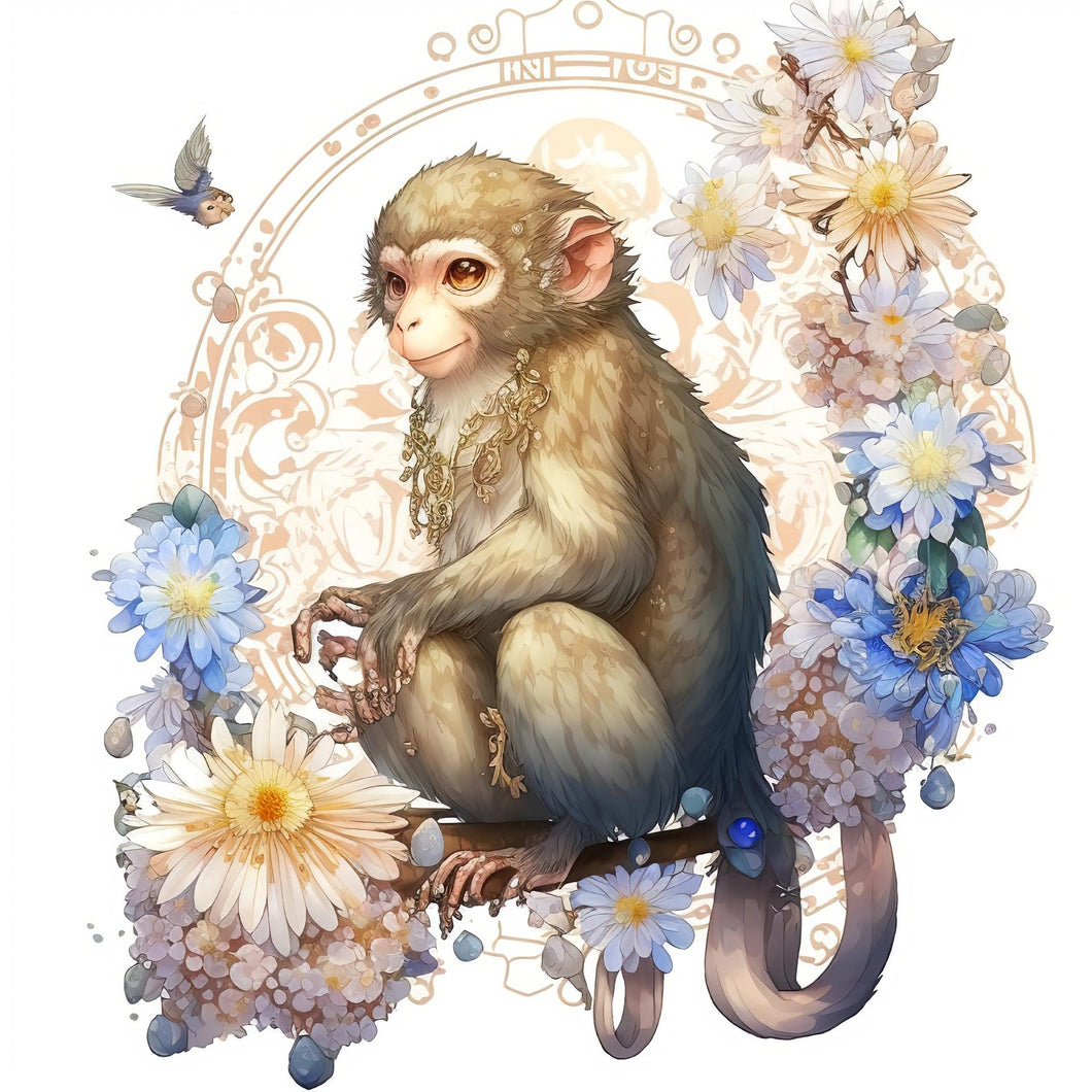 AB Diamond Painting - Full Round - Animal Monkey (40*40cm)