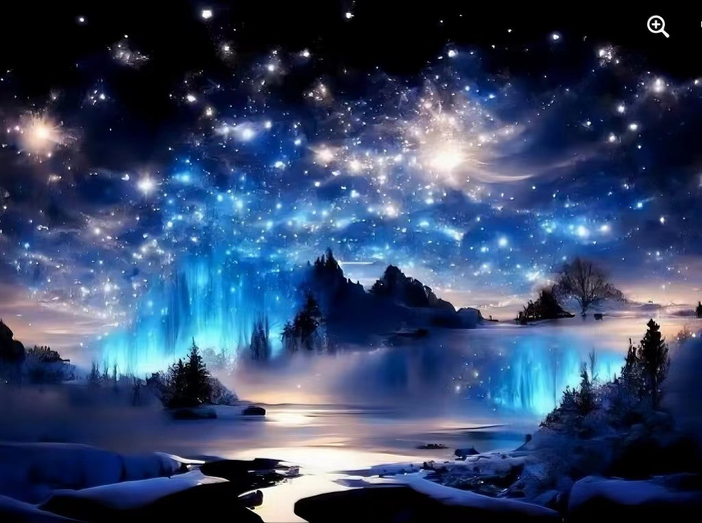 AB Diamond Painting - Full Round - Blue Starry Sky (40*50cm)