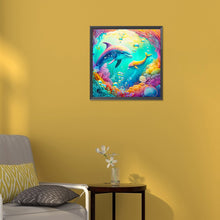 Load image into Gallery viewer, Diamond Painting - Full Round - dolphins (30*30CM)
