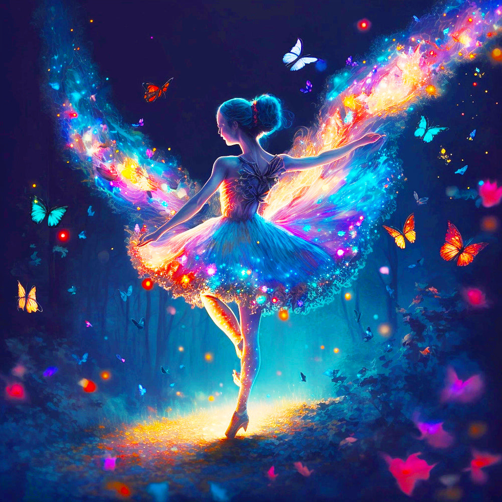 Diamond Painting - Full Round - ballerina in the dark (30*30CM)