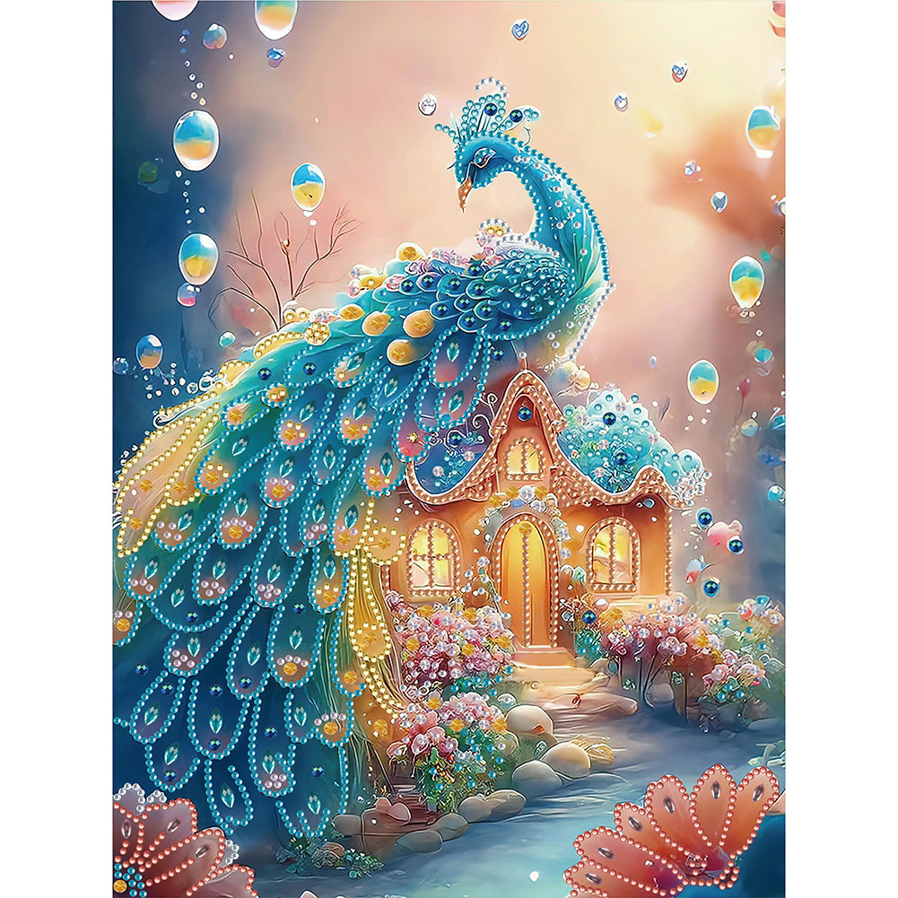Diamond Painting - Partial Special Shaped - fantasy peacock (30*40CM)