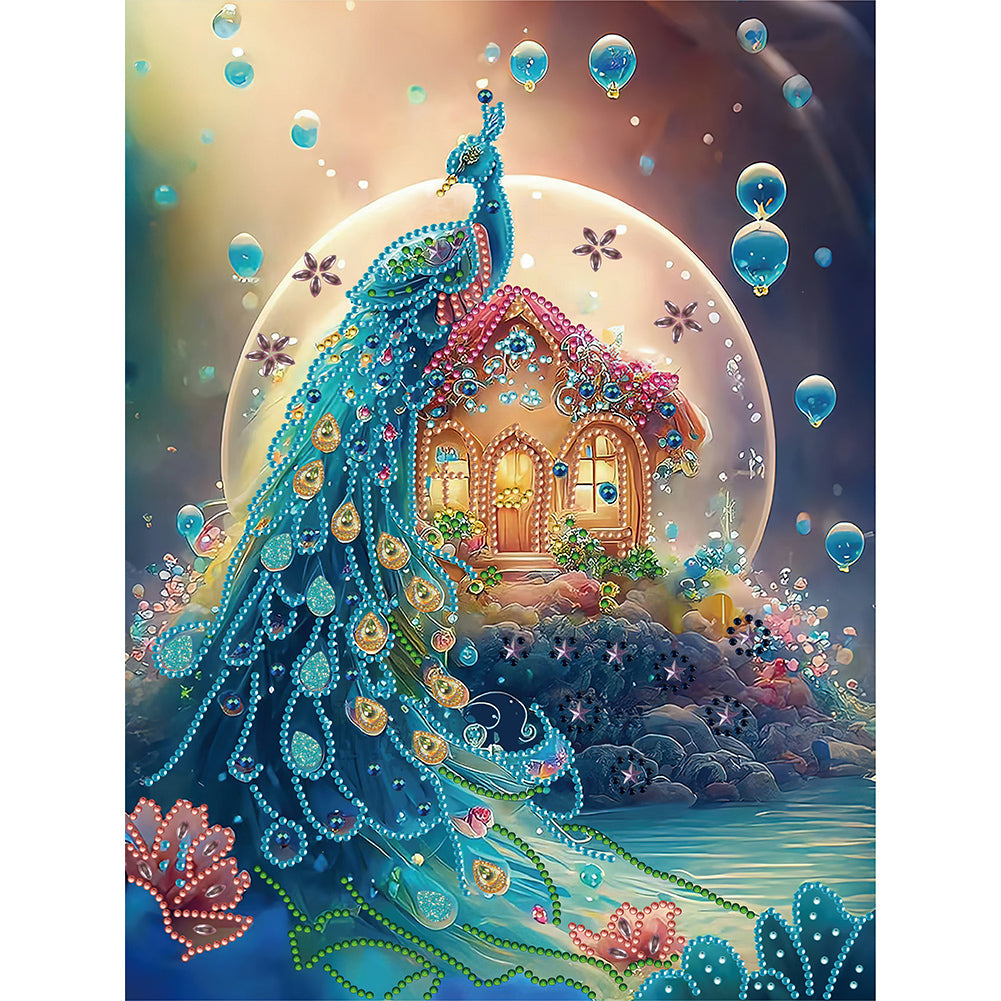 Diamond Painting - Partial Special Shaped - fantasy peacock (30*40CM)