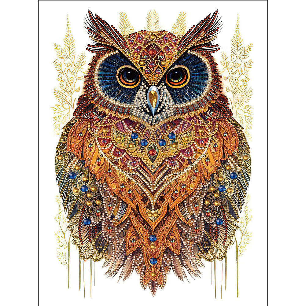 Diamond Painting - Partial Special Shaped - Ethnic style owl (30*40CM)