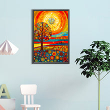 Load image into Gallery viewer, Diamond Painting - Full Round - High saturation glass painting tree and sun (40*60CM)

