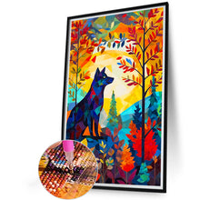 Load image into Gallery viewer, Diamond Painting - Full Round - High saturation glass painting wolf (40*60CM)
