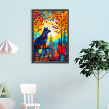 Load image into Gallery viewer, Diamond Painting - Full Round - High saturation glass painting wolf (40*60CM)
