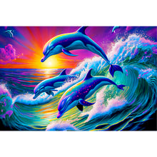 Load image into Gallery viewer, Diamond Painting - Full Round - Dolphins (60*40CM)
