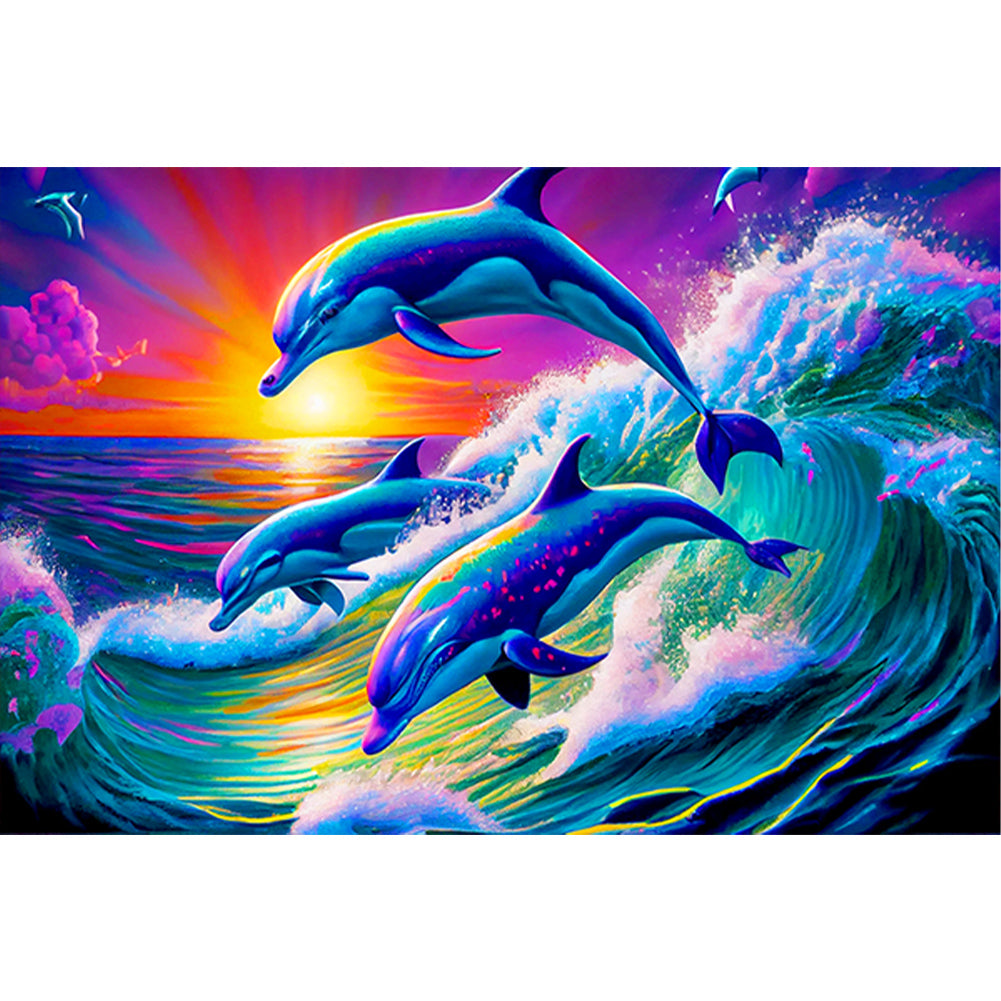 Diamond Painting - Full Round - Dolphins (60*40CM)