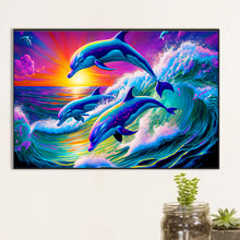 Load image into Gallery viewer, Diamond Painting - Full Round - Dolphins (60*40CM)
