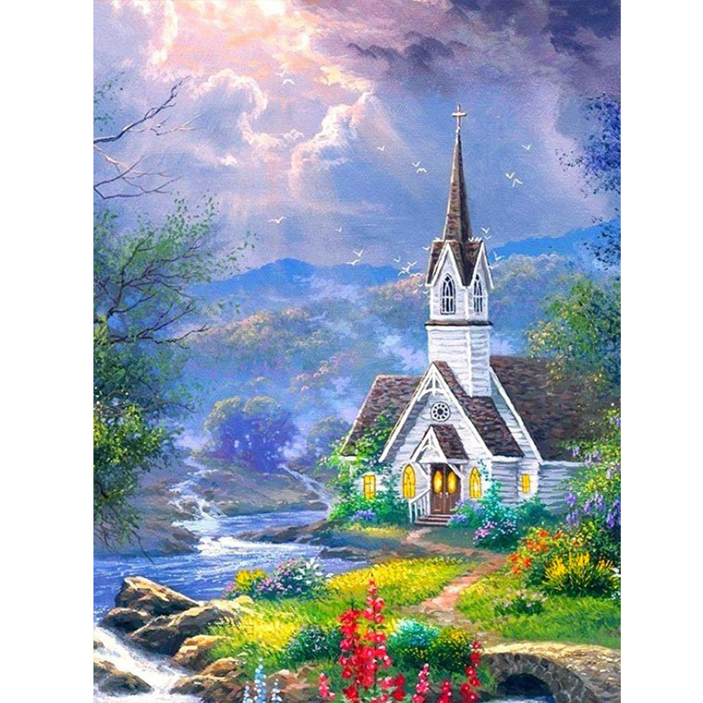 Diamond Painting - Full Round - church scenery (30*40CM)
