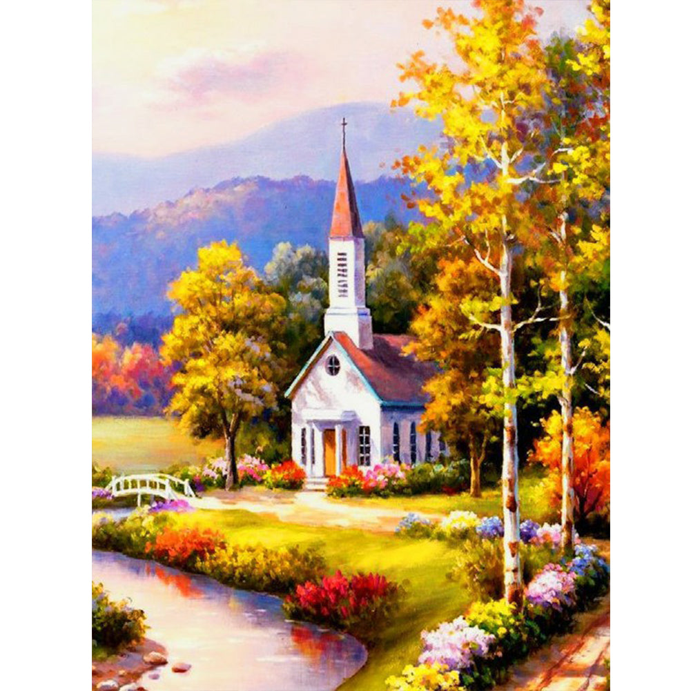 Diamond Painting - Full Round - church scenery (30*40CM)