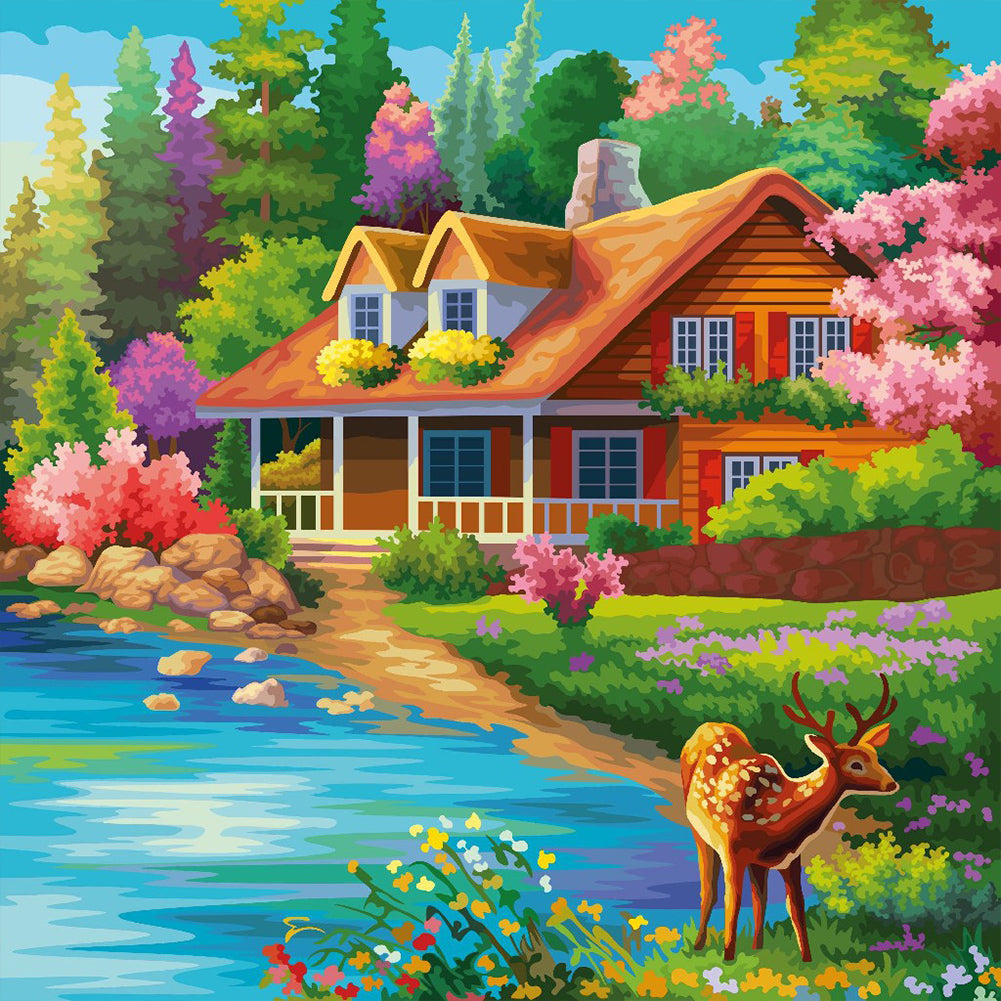 Diamond Painting - Full Round - mountain scenery (30*30CM)