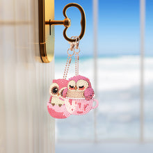 Load image into Gallery viewer, DIY Diamond Art Keychains Double Sided 5pcs Gem Keychains (Cup Owl Hatchling)
