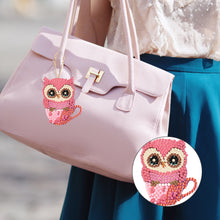 Load image into Gallery viewer, DIY Diamond Art Keychains Double Sided 5pcs Gem Keychains (Cup Owl Hatchling)
