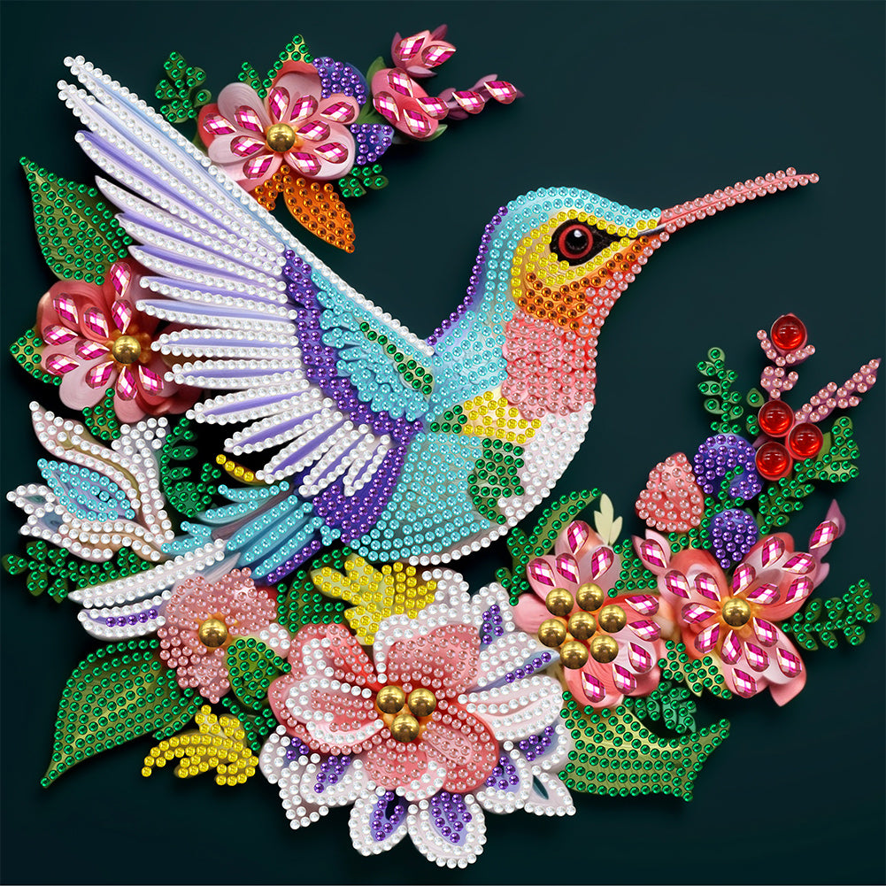 Diamond Painting - Partial Special Shaped - hummingbird paper painting (30*30CM)