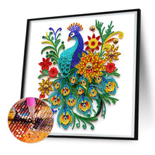 Load image into Gallery viewer, Diamond Painting - Partial Special Shaped - peacock paper painting (30*30CM)
