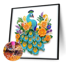 Load image into Gallery viewer, Diamond Painting - Partial Special Shaped - peacock paper painting (30*30CM)
