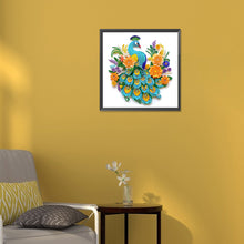 Load image into Gallery viewer, Diamond Painting - Partial Special Shaped - peacock paper painting (30*30CM)
