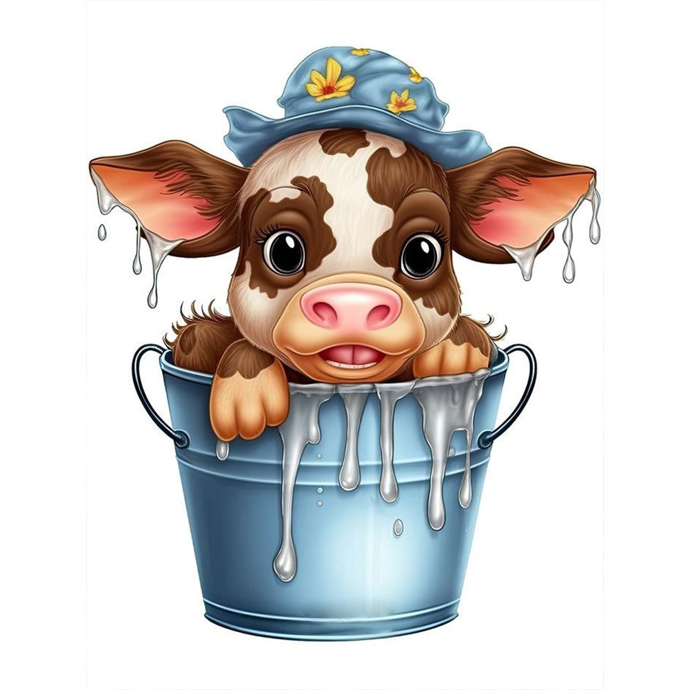 Diamond Painting - Full Round - bucket cow (30*40CM)