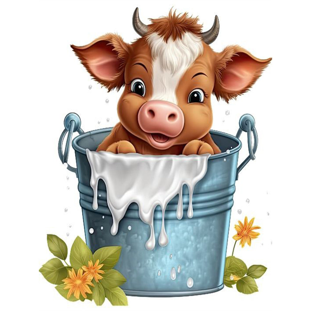 Diamond Painting - Full Round - bucket cow (30*40CM)