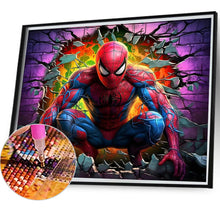 Load image into Gallery viewer, Diamond Painting - Full Round - superhero in action spiderman (55*50CM)
