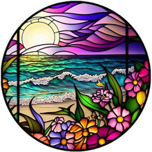 Load image into Gallery viewer, Diamond Painting - Full Round - round plate glass art seaside (30*30CM)
