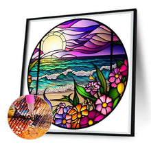 Load image into Gallery viewer, Diamond Painting - Full Round - round plate glass art seaside (30*30CM)
