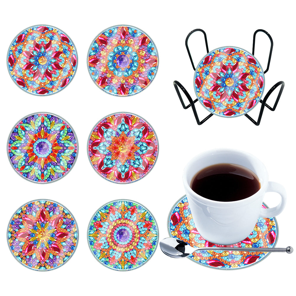 6pcs Coaster Set Holiday Christmas DIY for Adults and Beginners Waterproof Coaster (BDZ02)