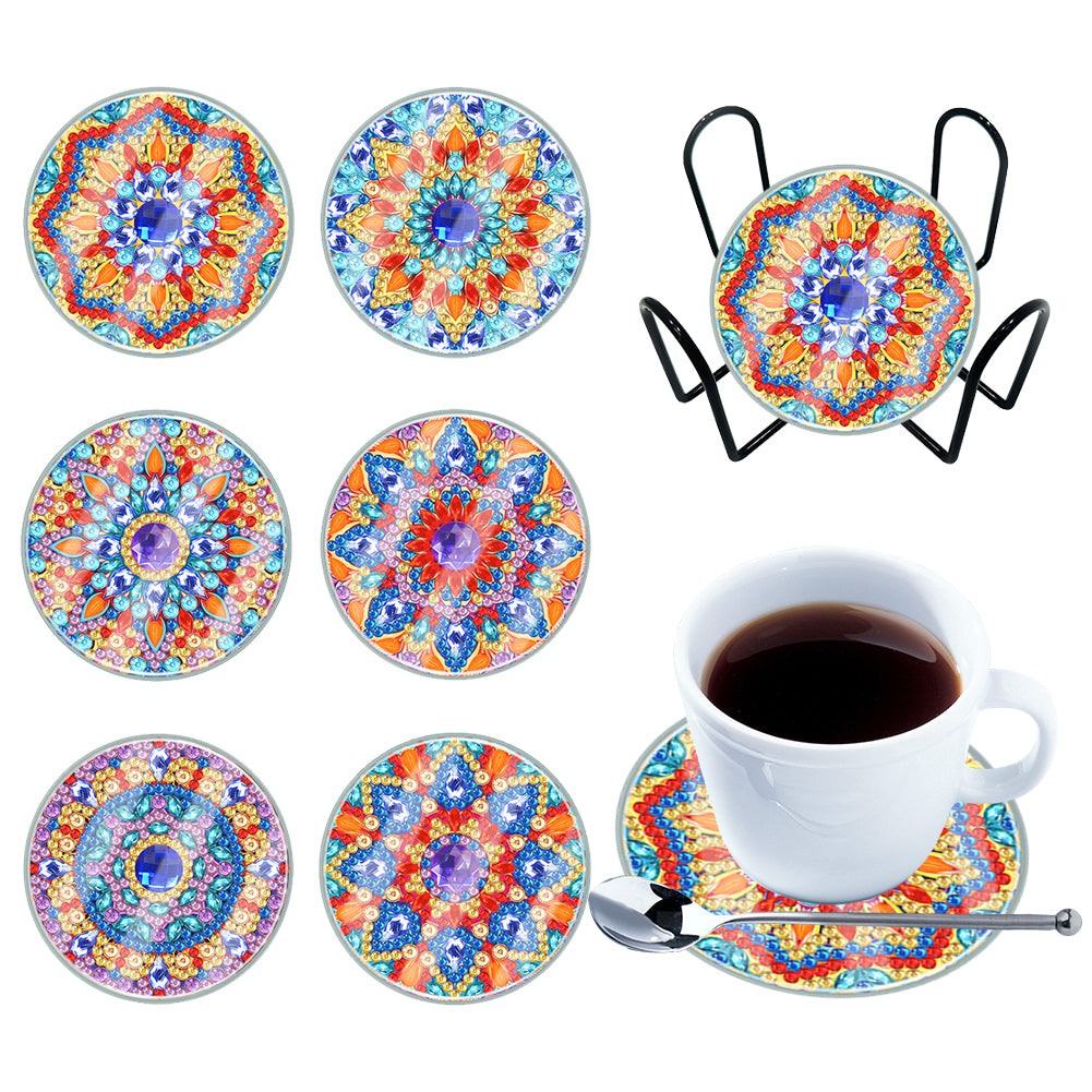 6pcs Coaster Set Holiday Christmas DIY for Adults and Beginners Waterproof Coaster (BDZ03)