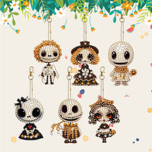 Load image into Gallery viewer, DIY Diamond Art Keychains Cartoon 6pcs (Halloween Scary Doll)
