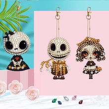 Load image into Gallery viewer, DIY Diamond Art Keychains Cartoon 6pcs (Halloween Scary Doll)
