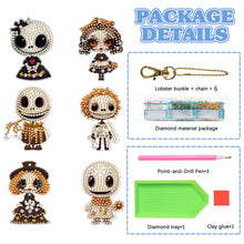 Load image into Gallery viewer, DIY Diamond Art Keychains Cartoon 6pcs (Halloween Scary Doll)
