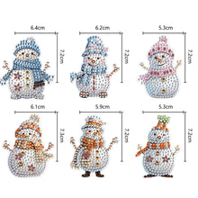 Load image into Gallery viewer, DIY Diamond Art Keychains Cartoon 6pcs (Winter Snowman)
