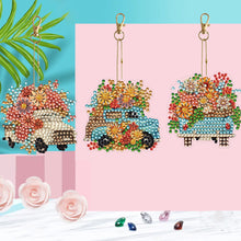 Load image into Gallery viewer, DIY Diamond Art Keychains Cartoon 6pcs (Flower Trolley)

