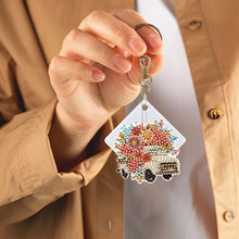 Load image into Gallery viewer, DIY Diamond Art Keychains Cartoon 6pcs (Flower Trolley)
