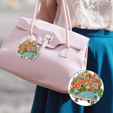 Load image into Gallery viewer, DIY Diamond Art Keychains Cartoon 6pcs (Flower Trolley)
