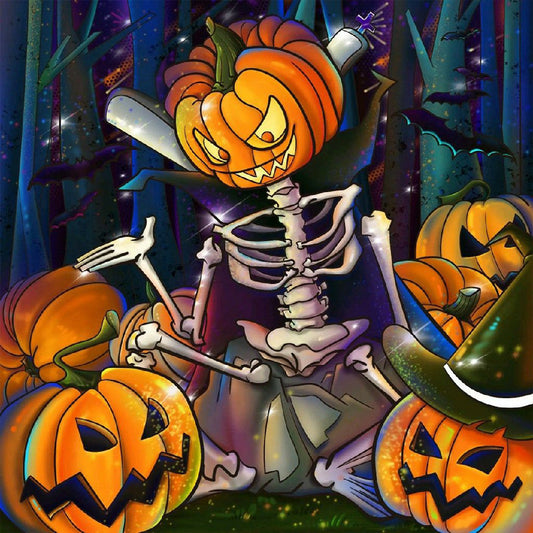 Diamond Painting - Full Round - halloween jack-o-lantern (30*30CM)
