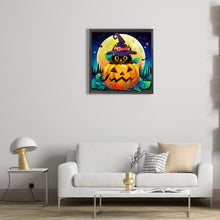 Load image into Gallery viewer, Diamond Painting - Full Round - halloween jack-o-lantern (30*30CM)
