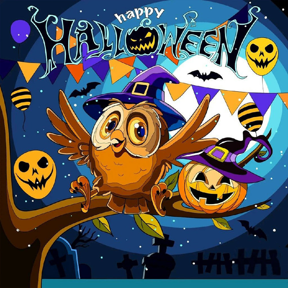 Diamond Painting - Full Round - halloween jack-o-lantern (30*30CM)
