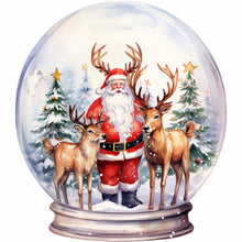 Load image into Gallery viewer, Diamond Painting - Full Round - santa crystal ball (30*30CM)
